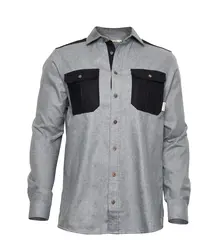 ReBorn woolshirt M&#39;s Light Grey/Dark Grey Melange XL