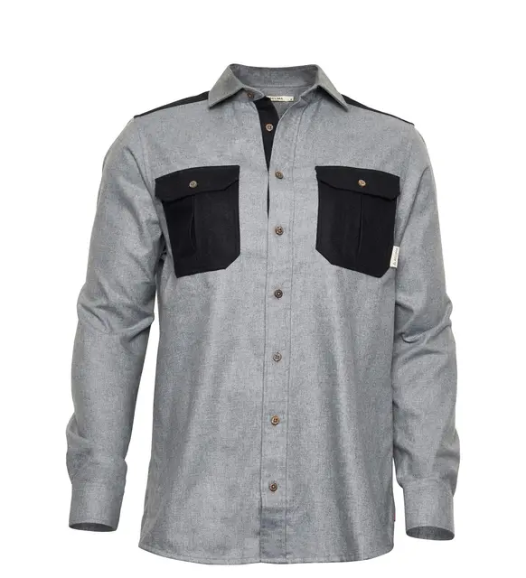 ReBorn woolshirt M's Light Grey/Dark Grey Melange XL 