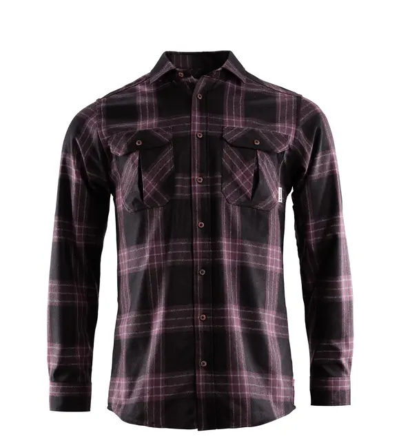 ReBorn woolshirt M's Check - Dark Grey/ Fudge XL 