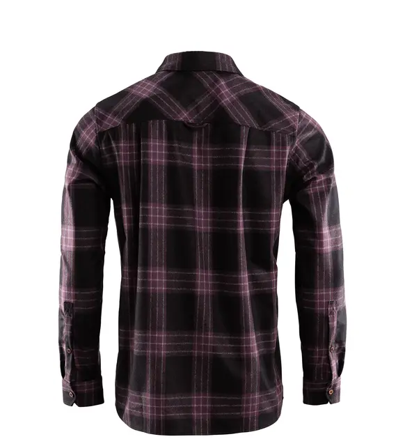 ReBorn woolshirt M's Check - Dark Grey/ Fudge XL 