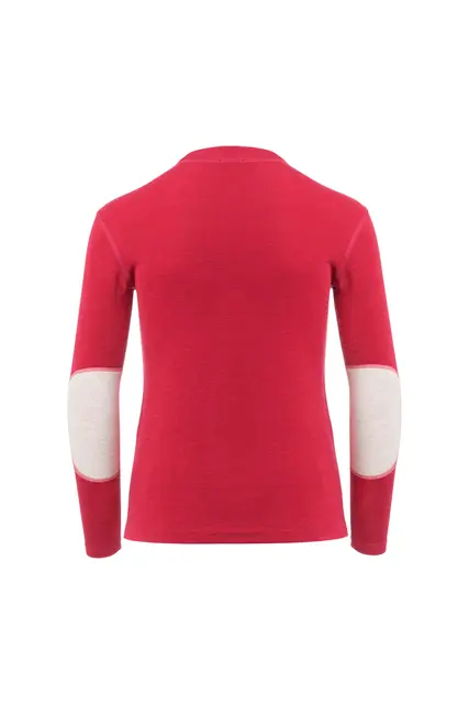 WarmWool crewneck Jr Jester Red / Beige Melange 140 