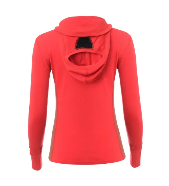 WarmWool hoodsweater w/zip W's Jester Red/Spiced Coral/Spiced Apple XL 
