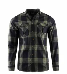 ReBorn woolshirt M&#39;s Check Dark Grey / Salvia L