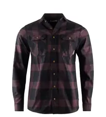 ReBorn woolshirt M&#39;s Check Dark Grey / Bordeau L