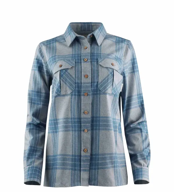 Reborn woolshirt W's Check Light Grey / Jeans S 