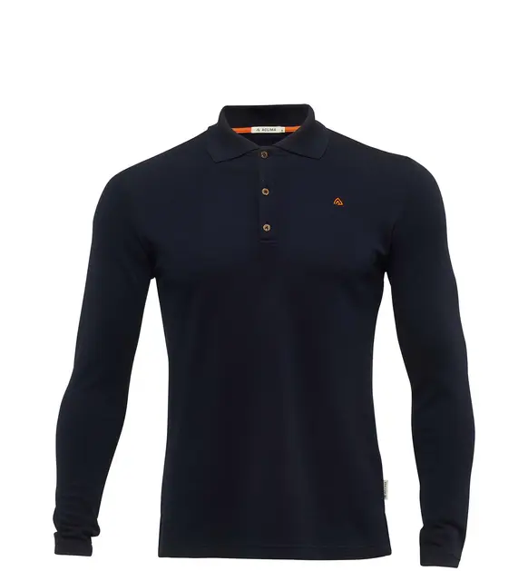 LeisureWool pique shirt long sleeve M's Navy Blazer S 