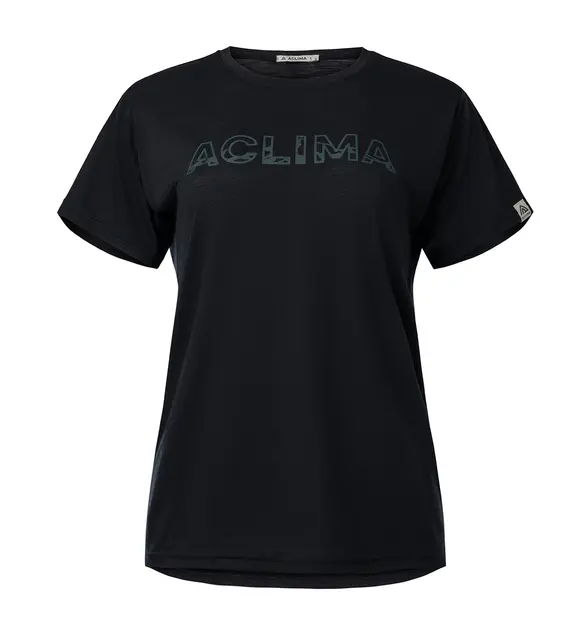 LightWool 140 classic tee Logo W's Jet Black L 